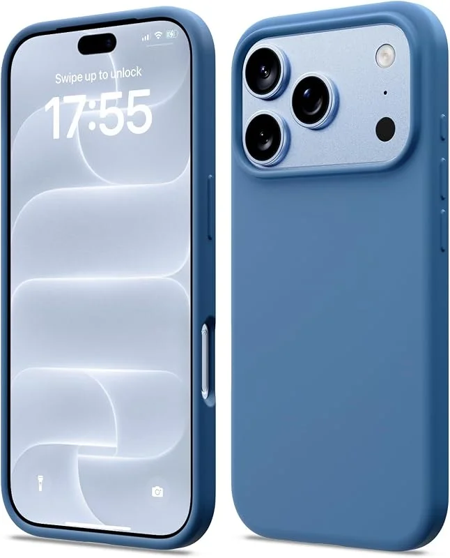 ACRONIX för iPhone 17 Pro fodral i silikon, mobiltelefonfodral iPhone 17 Pro i flytande silikon, reptåligt och stötsäkert skyddsfodral iPhone 17 Pro fodral (2025) - Blå — Mobil och surfplatta