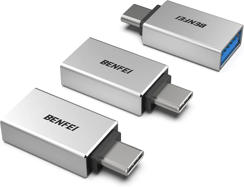 BENFEI USB C till USB 3.0 adapter, 3 pack USB C till en hane till hona adapter kompatibel med MacBook 2018 2017 2016, Samsung Galaxy Note 8, Galaxy S8 S8+ S9, Google Pixel, Nexus med mera – silver — Laddning och kablar