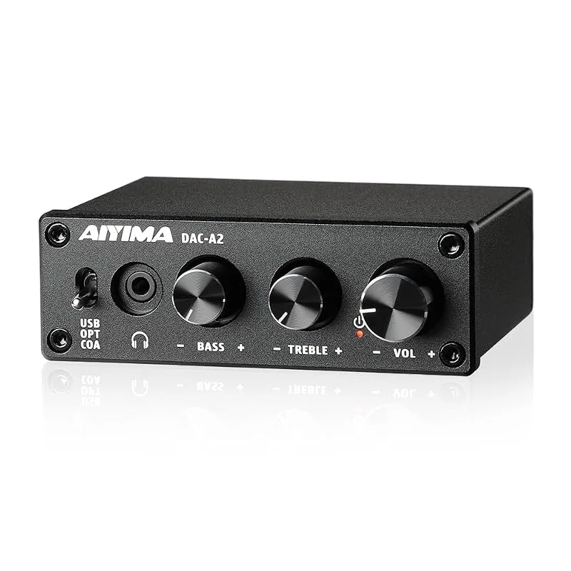 AIYIMA DAC-A2 DC5V Mini USB-driven DAC-ljudavkodare Skrivbordshörlursförstärkare PC-USB, koaxial, optisk till RCA-hörlursutgång 24 bitar 192 KHz Digital-till-analog-omvandlare — Hörlurar och ljud