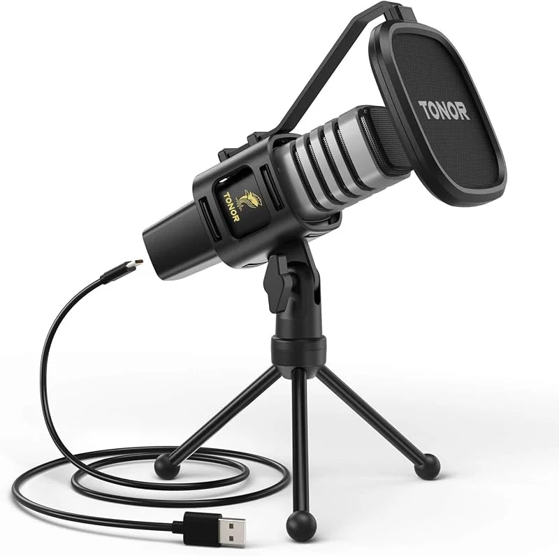 TONOR Gaming Mikrofon, Professionell USB Kondensatormikrofon för Streaming Podcast Studio Inspelning Youtube Sång Voice-Over, för Stationär Dator och Laptop, 200 cm, TC30 — Hörlurar och ljud