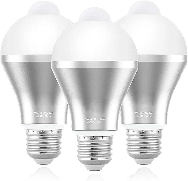 Automatiska sensorlampor, Rörelsesensorlampa, EECOO 9W Smart PIR LED-lampor Auto På, Av Säkerhetslampor Utomhus, Indoo — Smart belysning