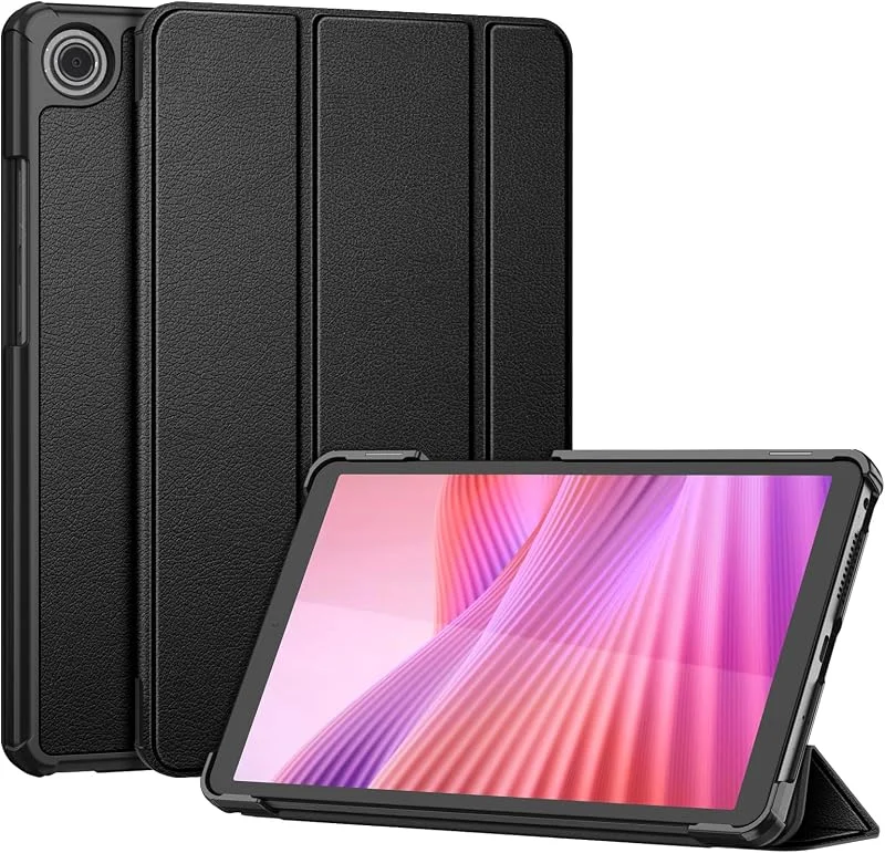 Fintie Fodral för Lenovo Tab One 8, 7 tum 2025, smalt konstläder skyddsfodral, svart — Mobil och surfplatta