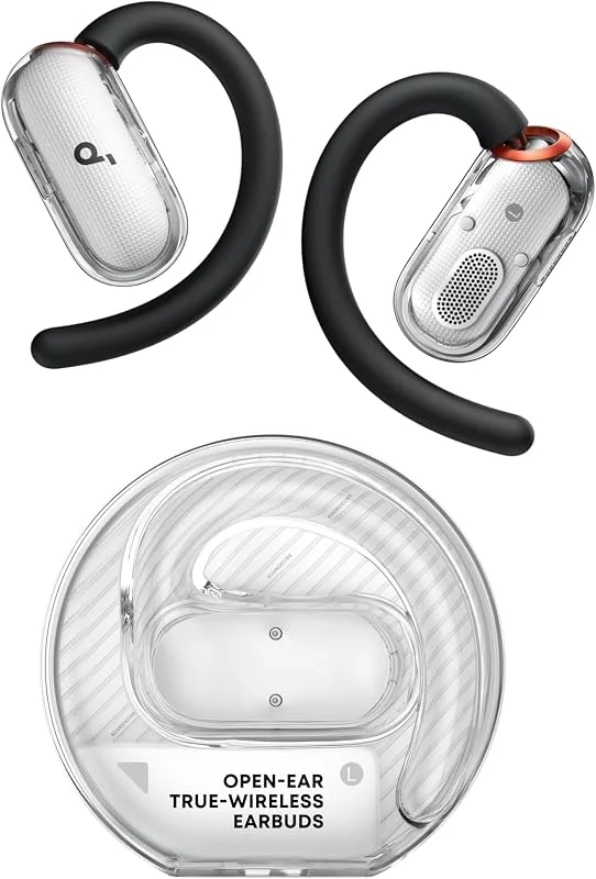 Anker Soundcore V40i, Benledningshörlurar Over-Ear, Kristallklart ljud, 4 justerbara storlekar, Djup bas, IP55, 21 timmars batteritid, AI-samtal, Bluetooth 5.4, Appkontroll — Hörlurar och ljud