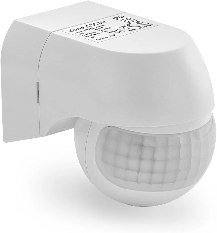 deleyCON Infraröd Rörelsesensor IP44 180° 12m, 1 Styck - Vit — Smarta hem