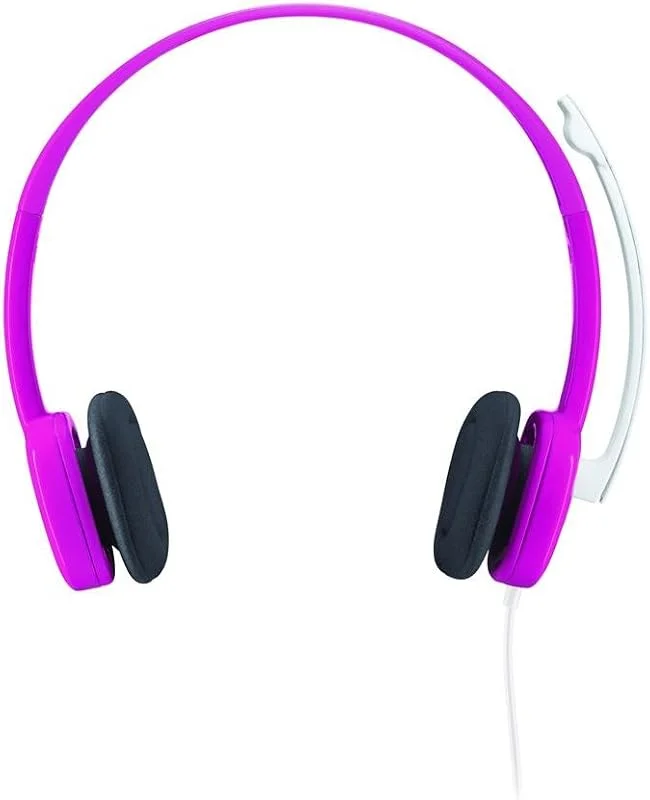 Logitech H150 trådbundet headset, stereohörlurar med roterande brusreducerande mikrofon, dubbla 3, 5 mm ljuduttag, in-line-kontroller, PC, Mac, laptop – rosa — Hörlurar och ljud