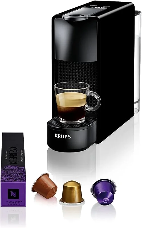 KRUPS NESPRESSO XN110810WP Essenza Mini Kaffemaskin Svart 0, 6 L Högt Pumptryck 19 Bar Som Ger Enastående Kvalitet Uppvärmningstid På 25 Sekunder 2 koppstorlekar — Kök & Hushåll