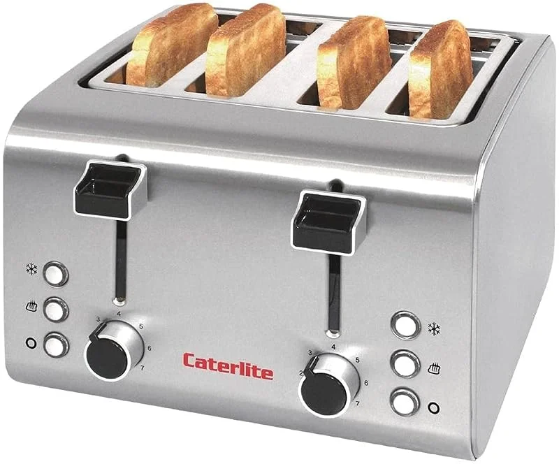 Caterlite 4 spår rostfritt stål brödrost design med nya funktioner — Kök & Hushåll