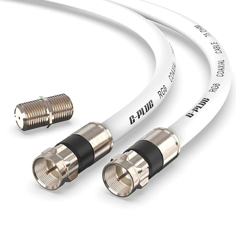 G-PLUG 10m RG6-koaxialkabel, TV-antennkabel och satellitkabel, F-kontakter — TV och streaming