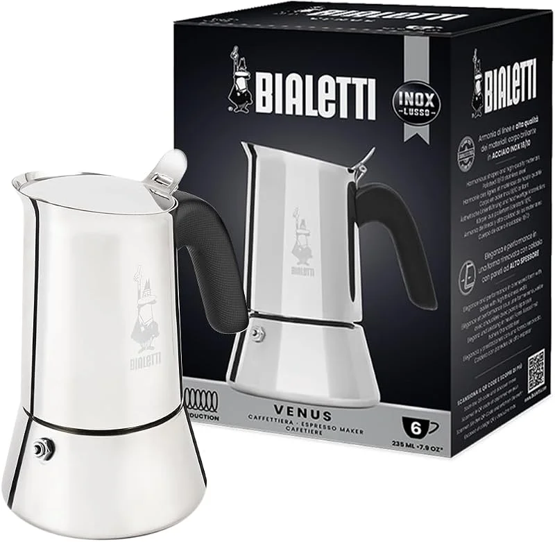 Bialetti New Venus Kaffebryggare, Stål, Silver, 6 Koppar — Kök & Hushåll