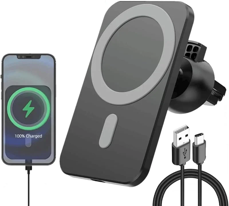 15 W magnetisk trådlös billaddare monteringshållare, snabbladdning kompatibel med magsafe bilmonteringsmagnet, biltelefonhållare för IOS 16 15 14 13 Pro Max — Mobil och surfplatta