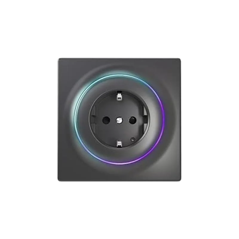 FIBARO Walli Outlet F, Z-Wave Plus, smart hem intelligent uttag typ F, antracit, FGWOF-011-8 — Smarta hem