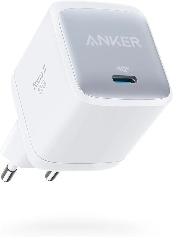 Anker Nano II 65W GaN Laddare, USB-C, PPS, Vikbar — Laddning och kablar