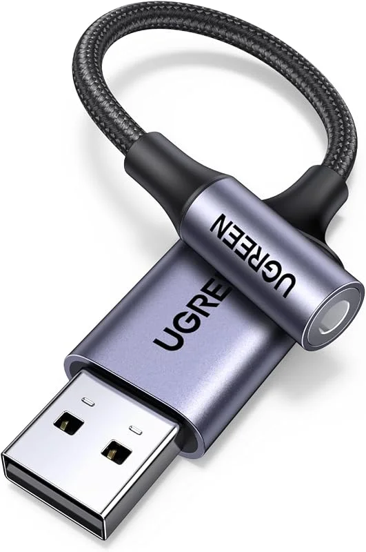 UGREEN USB till 3, 5 mm jackadapter, ljudkort för dator, PS5, Switch m.fl. — Datortillbehör