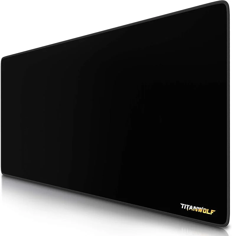 CSL – XXL gaming-musmatta 900 x 400 mm Titanwolf – XXL musmatta stor med motiv – bordsunderlägg extra stor storlek – förbättrar precision och hastighet – för Roccat Razer Logitech-mus och -tangentbord — Datortillbehör