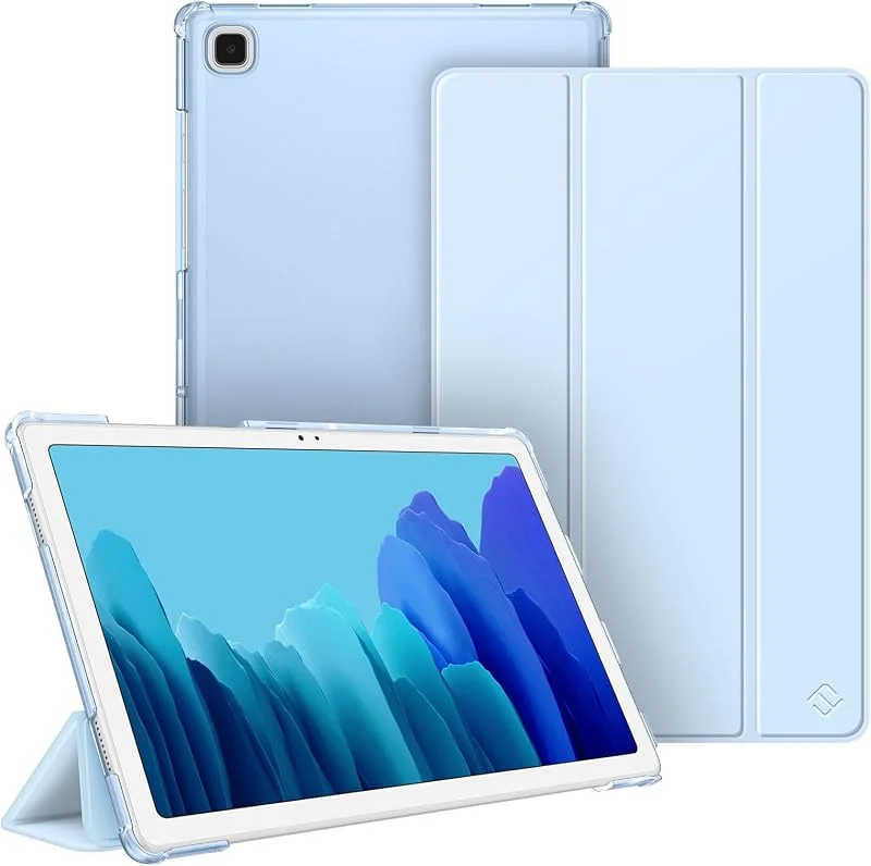 FINTIE Fodral för Samsung Galaxy Tab A7 10, 4" 2020, 2022, genomskinligt fodral, tunt och lätt fodral för automatisk sömn, väckarklocka, ljusblå — Mobil och surfplatta