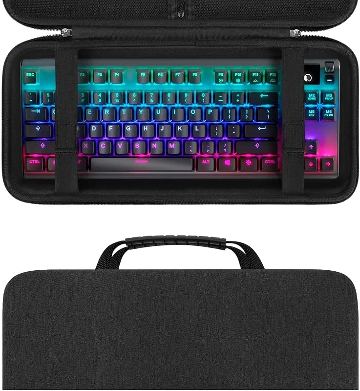 Linkidea Hård portabel reseväska kompatibel med TKL Tenkeyless trådlöst, kablat tangentbord, dator 87 tangenter bärfodral skyddande förvaringsboxväska — Datortillbehör