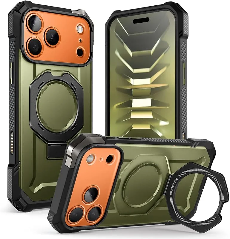 SUPCASE fodral för iPhone 18 Pro Max, 17 Pro Max med stativ, Guldan — Mobil och surfplatta