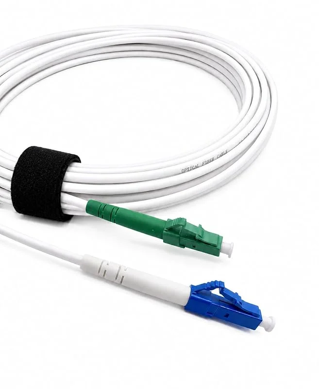Elfcam® - LC, APC till LC, UPC singelläge Simplex Fiberoptisk kabel, 9, 125μm vit LSZH optisk strumpeband (1M) — TV och streaming