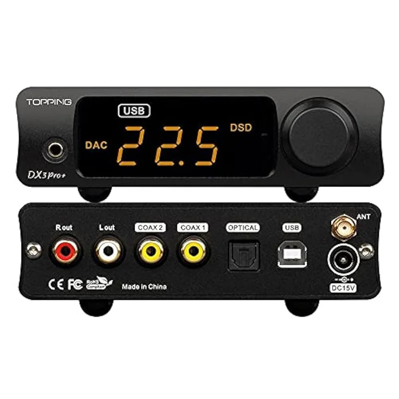 Topping DX3 Pro+ ES9038Q2M Bluetooth 5.0 LDAC Audio Decoder DSD512 DAC AMP NFCA hörlursförstärkare (förförstärkare) — Hörlurar och ljud