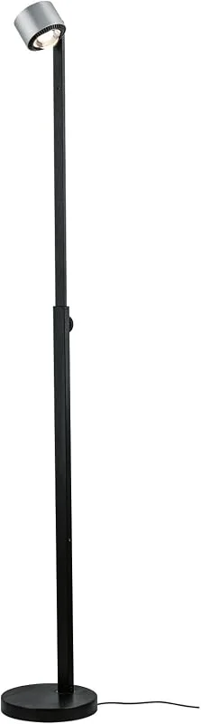 Paulmann 79717 LED-golvlampa Aldan inkl. 1x8, 5, 1x7 watt dimbar Golvlampa svart, aluminium Golvlampa varmvit 2700 K — Smart belysning