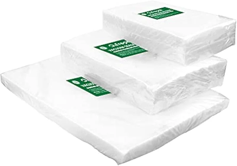 O2frepak 150 stycken, 50 av varje storlek:15x25cm, 20x30cm, 28x40cm Strukturerade vakuumpåsar, BPA-fria, präglade, perfekta för sous-vide-matlagning, färdigskurna påsar — Kök & Hushåll