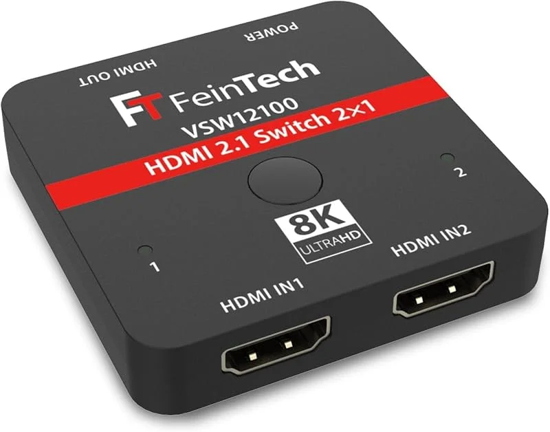 FeinTech VSW12100 HDMI 2.1-omkopplare 2 i 1 Out 4K 120Hz 8K 60Hz 48Gbps för Xbox PS5 — TV och streaming