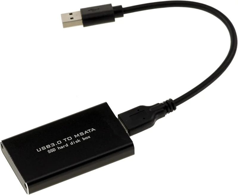 KALEA-INFORMATIQUE Svart mSATA till USB3 aluminiumfodral med sladd för 30 mm eller 50 mm mSATA SSD — Hårvård
