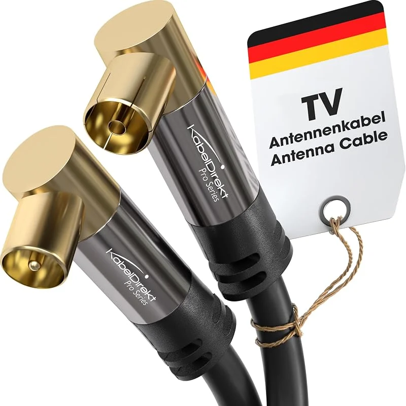 KabelDirekt – 4K Antennkabel – 0, 5m, 90° — TV och streaming