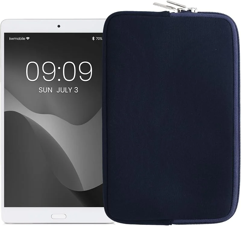 kwmobile Surfplatta Fodral Kompatibel med 8"-8, 4" Surfplatta - Universal eReader Fodral - Mörkblå Neopren Skyddande Skal — Mobil och surfplatta