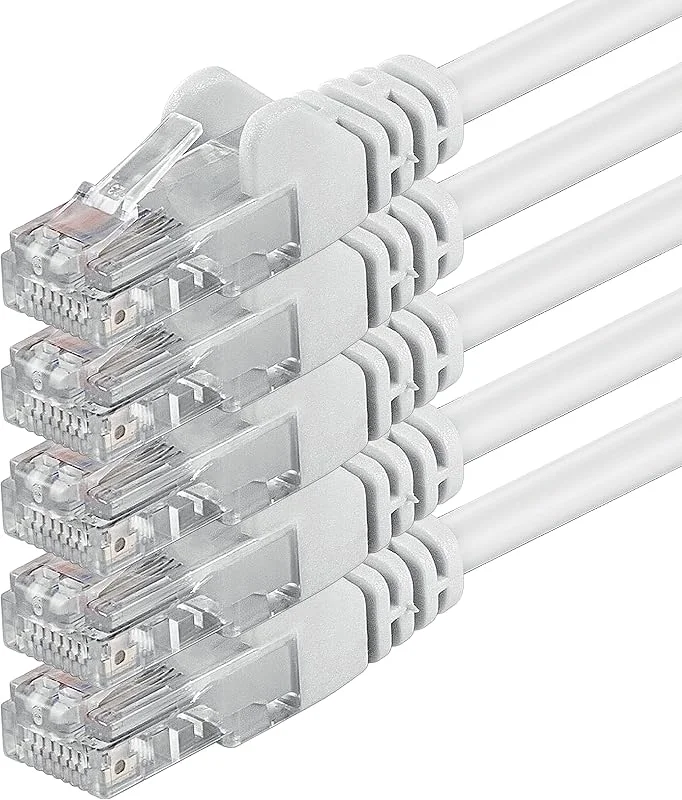 1aTTack.de 0, 25m CAT.6 CAT6 Ethernet-LAN-kabel 1000 Mbit, s, 5x - vit — Laddning och kablar