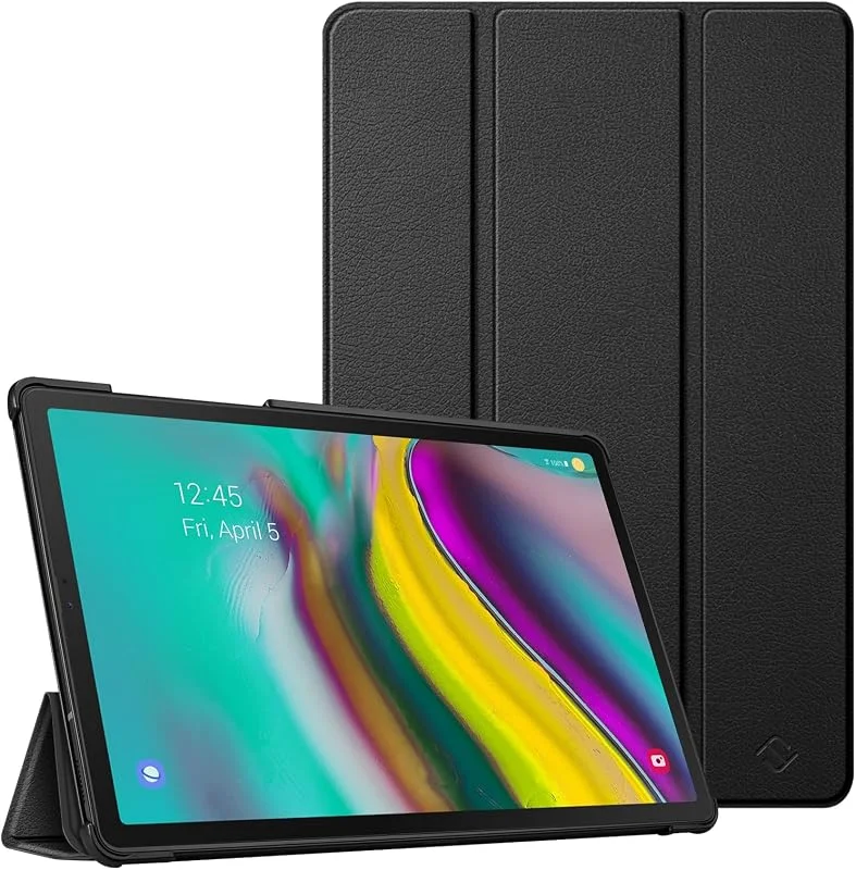 FINTIE SlimShell fodral till Samsung Galaxy Tab S5e 10, 5 tum surfplatta 2019 (SM-T720, T725), supertunt lätt stativ skydd med automatisk sov, väckningsfunktion, svart — Mobil och surfplatta