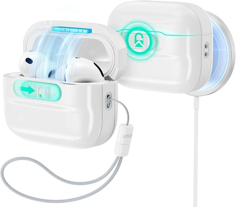 ESR fodral för AirPods Pro 3, MagSafe-kompatibel, fallskydd, vit — Mobil och surfplatta
