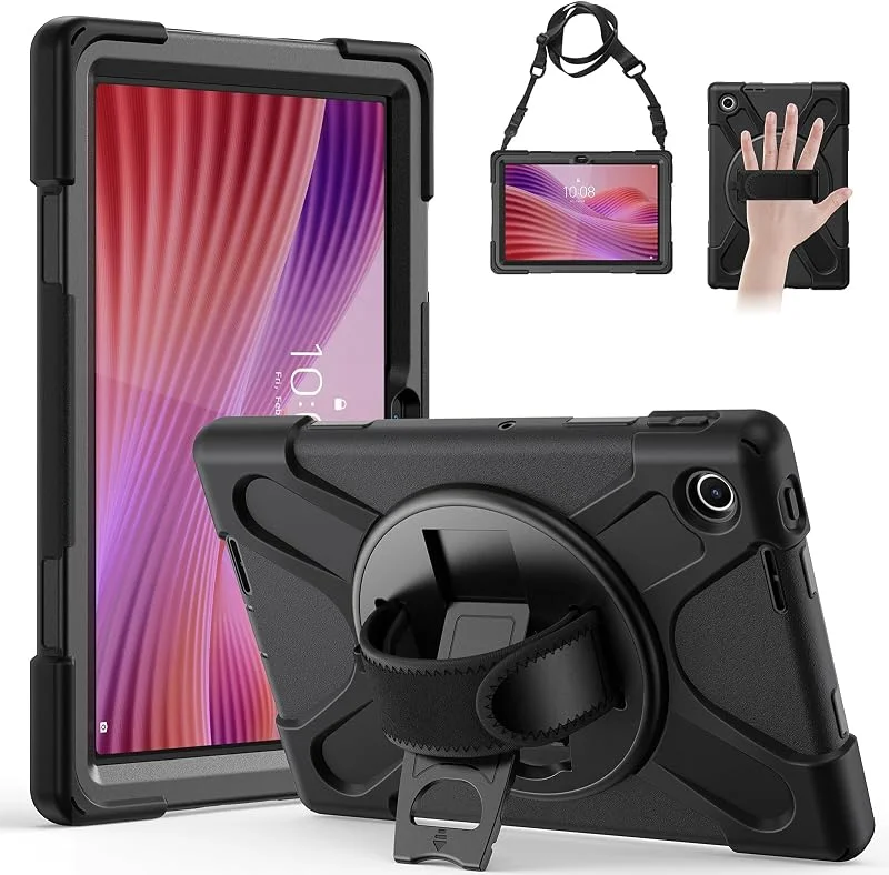 Gerutek stöttåligt fodral till Lenovo Tab 10, 1 tum 2025 med 360° stativ — Mobil och surfplatta