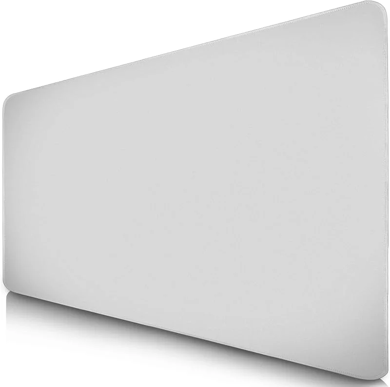 Sidorenko XXL Gaming Mouse Pad - 900 x 400 mm - kantfria kanter - halkfri - XXL förlängd musmatta - skrivbordsunderlägg - speciell yta förbättrar snabbhet och precision - vit — Datortillbehör