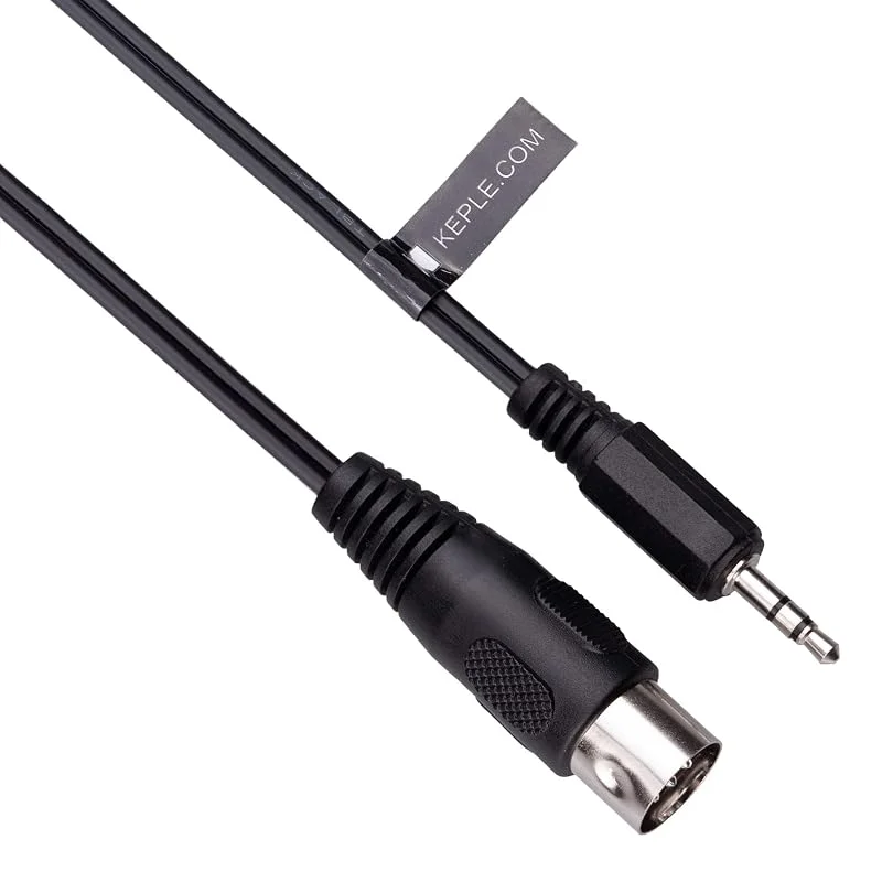 5-DIN till 3, 5 mm AUX TRS-uttag Ljudkabel, 5 stift till 3, 5 mm stereokontakt kompatibel med smartphones, bärbara datorer för PC, förstärkare, HI-FI-ljudsystem, Stöder analog ljudsignal 0.5m — Hörlurar och ljud