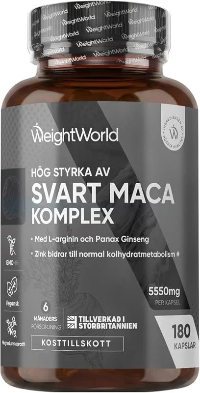 Maca kapslar – 5550 mg per kapsel – 6 månaders förbrukning – 180 kapslar — Mobil och surfplatta