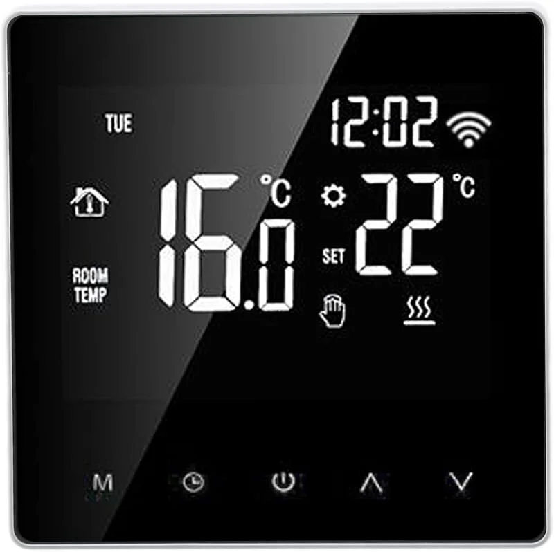 ME81H AC230V 50, 60Hz Smart Termostat 5~90℃ WIFI Intelligent Termostat LCD Pekskärm Vatten Golvvärme Termostat för Tuya(Vit bakgrund Vit knapp 3A) — Smarta hem