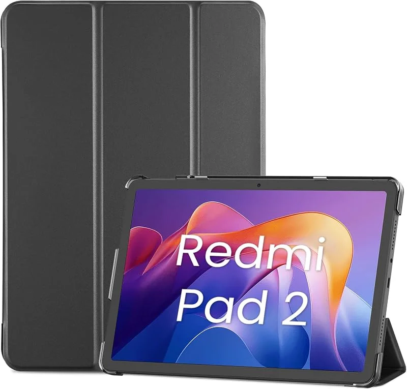 ProCase fodral till Xiaomi Redmi Pad 2 11 tum 2025, smalt stativ hårt skal smart fodral för Xiaomi Redmi Pad 2 11 tum 2025 – svart — Mobil och surfplatta