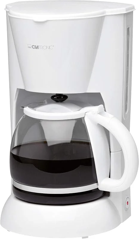 Clatronic® Kaffemaskin, Kaffemaskin för 12–14 koppar (ca 1, 5 liter), Filterkaffemaskin med droppsäkring och avtagbar filterinsats, 900 W, Coffee Machine KA 3473 vit — Kök & Hushåll