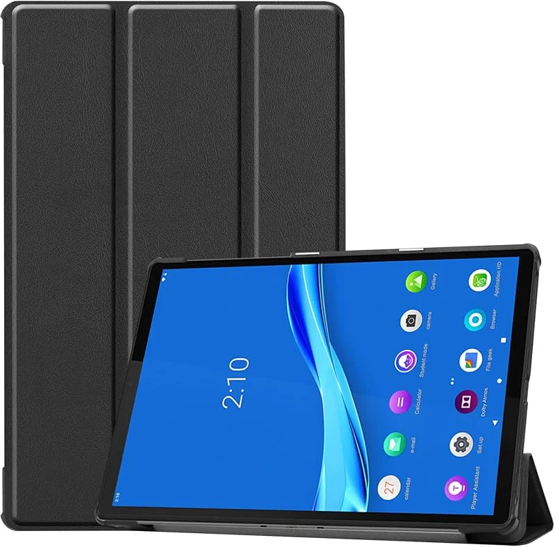 ProCase Fodral för 10, 3 tum Lenovo Tab M10 FHD Plus 2020, Tab K10 (TB-X606F, TB-X606X, TB-X6C6F), ultratunt stativ, hårt fodral, skyddande fodral för Android-surfplatta – svart — Mobil och surfplatta