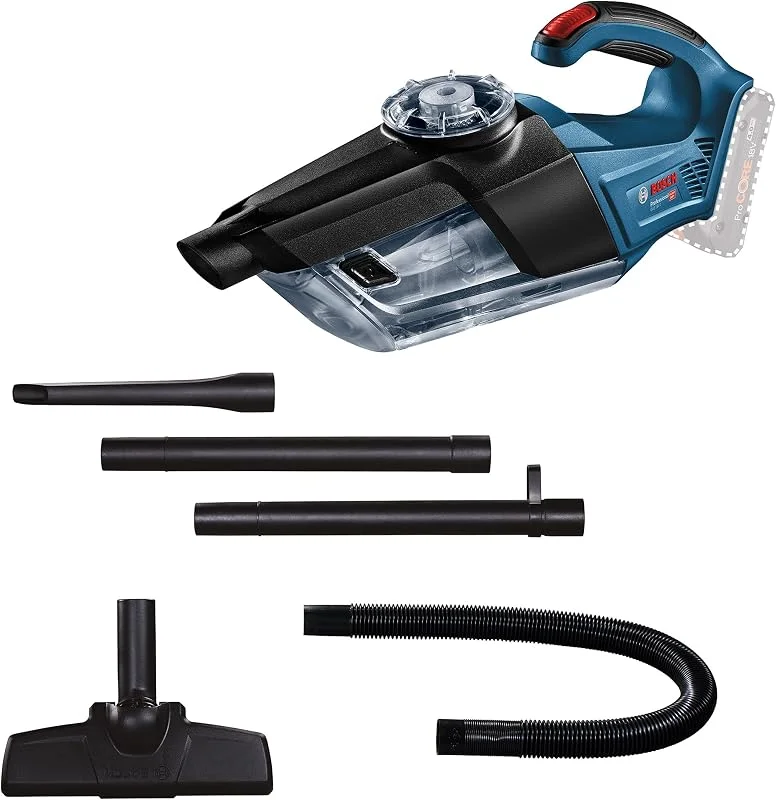 Bosch Professional 18V System batteridriven handhållen dammsugare GAS 18V-1 (utan batteri och laddare, med sugrör, fogmunstycke, mattmunstycke, behållarvolym 1 liter, i kartong) — Hushållselektronik