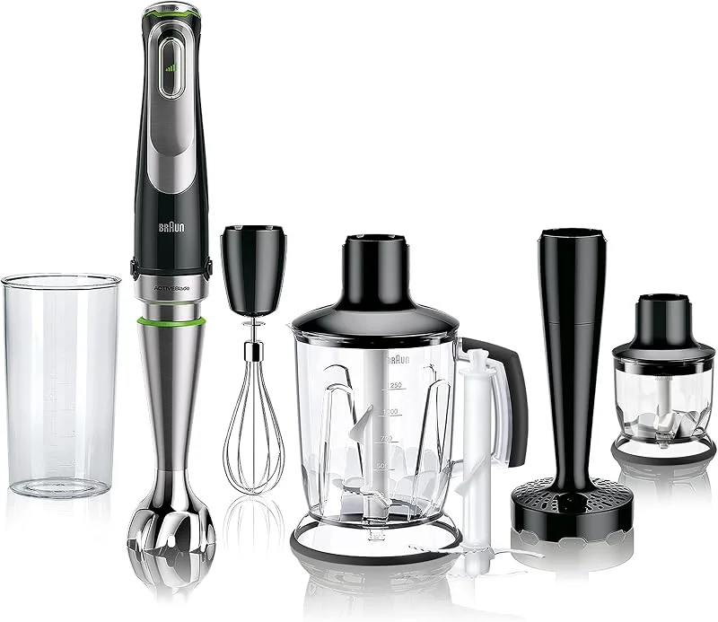 Braun MultiQuick 9 Immersion Blender, Miniprimer, Active PowerDrive-teknik, BPA-fri Bägare Multifunktionell Kapacitet 1, 25L, 1200W, MQ9147X, Svart — Kök & Hushåll