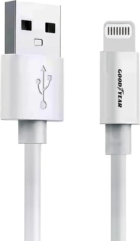 Goodyear 1 x USB till Lightning-kabel, 100 cm, för iPhone 14, 14 Plus, 14 Pro, 14 Pro Max, 13, 13 Mini, 13 Pro, 13 Pro Max, 12, 12 Mini, 12 Pro, 12 Pro Max, SE, 11, 11 Pro, 11 Pro Max, XR, XS Max, XS i, XS, S, X, 8, 8 — Mobil och surfplatta
