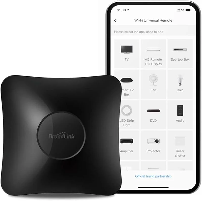BroadLink RM4 pro IR och RF 433 MHz universell fjärrkontroll, allt i ett hubbkodinlärning, WiFi-fjärrkontroll för smarta hemenheter TV, STB, AC, gardinmotor, fungerar med Alexa och Google Home