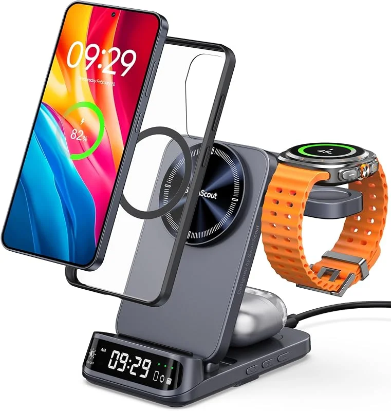 Magnetisk Trådlös Laddare för Samsung Z Fold 8, Flip 8, S26, Watch 8 Serie — Mobil och surfplatta