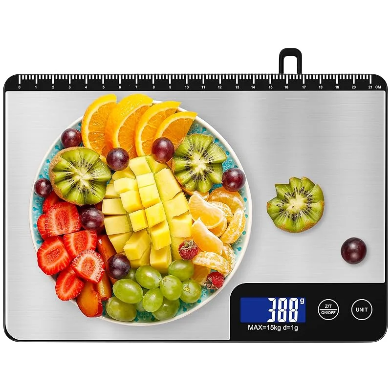 Diyife 15 kg Digital Köksvåg Stor Vägningsyta, Professionell Digitalvåg — Kök & Hushåll