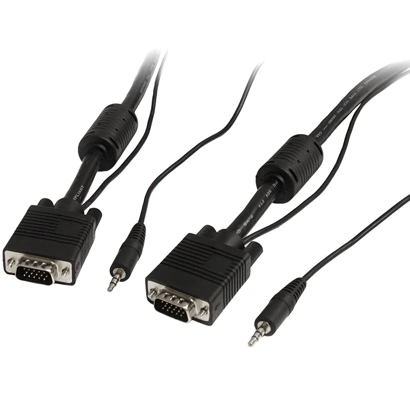 StarTech.com 10 m VGA skärmkabel med ljud, HD15-pin koaxkabel, kontakt, kontakt — Datortillbehör