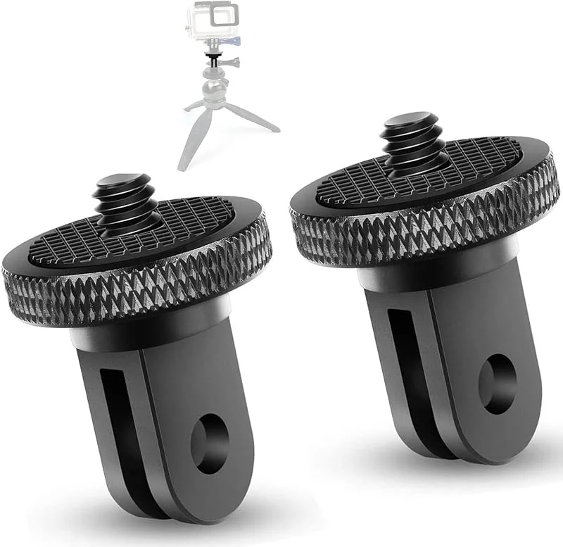 Aluminium 1, 4 tums adapter för kamera hållare stativ tillbehör 2 stycken för Gopro Insta360 Sony Sjcam Sj4000 Xiaomi Xiaoyi och andra actionkameror — Portabel digital och ljud