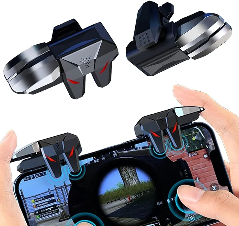 Ozkak Mobil kontroll spelutlösare joyick speltelefon L1R1 L2R2 tillbehör för PUBG Call of Duty kompatibel med iPhone iOS Android smartphone — Mobil och surfplatta