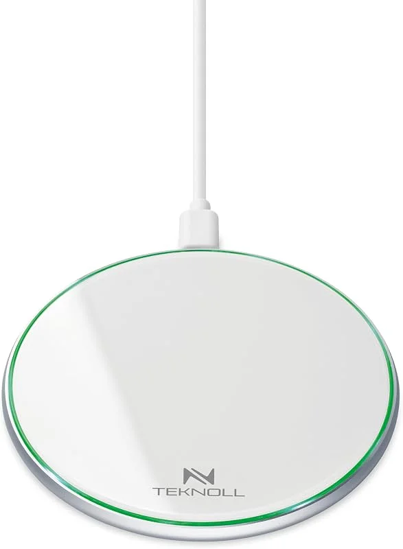 15 W trådlös laddare, snabbladdningsplatta med cirkulär LED-indikator, 160 cm USB-C-kabel ingår, kompatibel med trådlösa smartphones, ultratunn och säker design — Mobil och surfplatta